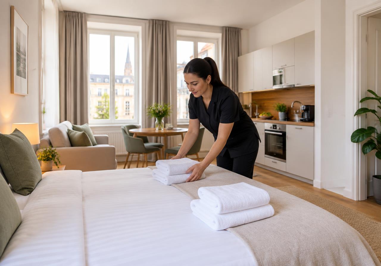 Airbnb-Reinigung Wien beim Gästewechsel mit frischer Bettwäsche
